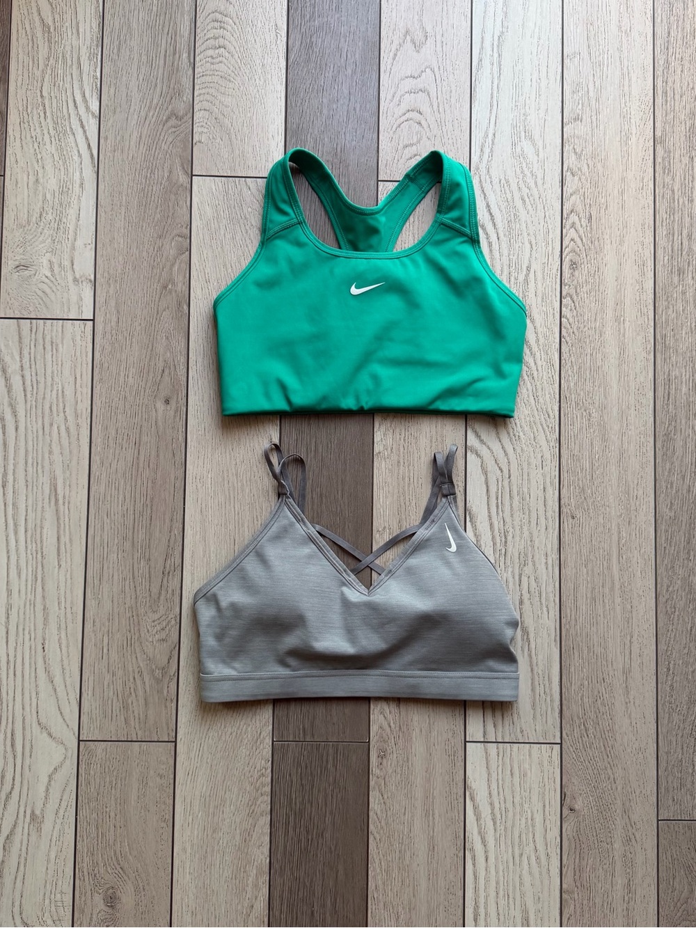 Nike Women's Green Sports Bra + Gray Duo size M